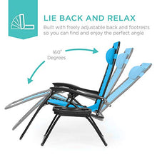 Load image into Gallery viewer, Best Choice Products Set of 2 Adjustable Steel Mesh Zero Gravity Lounge Chair Recliners w/Pillows and Cup Holder Trays, Light Blue