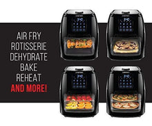 Load image into Gallery viewer, Chefman 6.3 Quart Digital Air Fryer+ Rotisserie, Dehydrator, Convection Oven, 8 Touch Screen Presets Fry, Roast, Dehydrate & Bake, BPA-Free, Auto Shutoff, Accessories Included, XL Family Size, Black