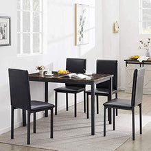Load image into Gallery viewer, Recaceik 5-Piece Kitchen Table, Faux Marble Dining Set for 4 with Chairs for Small Spaces Living Room Home Furniture, Black…
