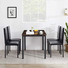 Load image into Gallery viewer, Recaceik 5-Piece Kitchen Table, Faux Marble Dining Set for 4 with Chairs for Small Spaces Living Room Home Furniture, Black…