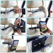 Load image into Gallery viewer, FANGOR 10’’ Dual Car DVD Player Portable Headrest CD Players with 2 Mounting Brackets, 5 Hours Rechargeable Battery, Last Memory, Free Regions, USB/SD Card Reader, AV Out&in ( 1 Player + 1 Screen )