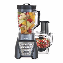 Load image into Gallery viewer, Oster Pro 1200 Blender with Professional Tritan Jar and Food Processor attachment, Metallic Grey