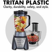 Load image into Gallery viewer, Oster Pro 1200 Blender with Professional Tritan Jar and Food Processor attachment, Metallic Grey
