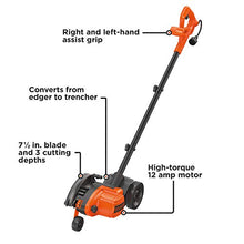 Load image into Gallery viewer, BLACK+DECKER 2-in-1 String Trimmer / Edger and Trencher, 12 -Amp (LE760FF)