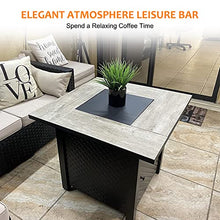 Load image into Gallery viewer, Camplux Propane Fire Pit Table, 30 Inch Outdoor Gas Fire Pit with Lid, Lava Rocks, Ceramic Tabletop, 50,000 BTU Adjustable Flame, Auto Ignition, Square Fire Table 2-in-1 Functional