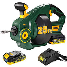 Load image into Gallery viewer, Drain Auger, Automatic Plumbing Snake, 25Ft(7.6m), 20-Volt MAX Li-Ion, Perfect Cordless Drain Clog Remover, Power Tool for 3/4" to 3" Pipes, Replaceable Flexible Shaft - MTW700B