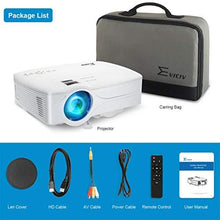 Load image into Gallery viewer, Eviciv Mini WiFi Projector, 1080P and 120'' Display Supported, Portable Movie Projector, Synchronize Smartphone Screen by WiFi/USB Cable, Compatible with TV Stick, PS4, VGA, TF, AV and USB