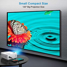 Load image into Gallery viewer, Eviciv Mini WiFi Projector, 1080P and 120'' Display Supported, Portable Movie Projector, Synchronize Smartphone Screen by WiFi/USB Cable, Compatible with TV Stick, PS4, VGA, TF, AV and USB