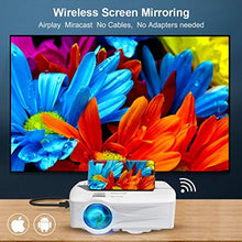 Load image into Gallery viewer, Eviciv Mini WiFi Projector, 1080P and 120'' Display Supported, Portable Movie Projector, Synchronize Smartphone Screen by WiFi/USB Cable, Compatible with TV Stick, PS4, VGA, TF, AV and USB