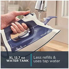 Load image into Gallery viewer, Rowenta DW8080 Professional Micro Steam Iron Stainless Steel Soleplate with Auto-Off, 1700-Watt, 400-Hole, Blue