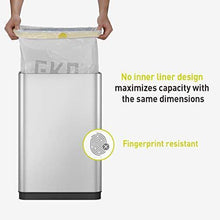 Load image into Gallery viewer, EKO Mirage-T 50 Liter / 13.2 Gallon Touchless Rectangular Motion Sensor Trash Can, Brushed Stainless Steel Finish
