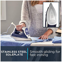 Load image into Gallery viewer, Rowenta DW8080 Professional Micro Steam Iron Stainless Steel Soleplate with Auto-Off, 1700-Watt, 400-Hole, Blue