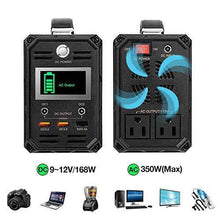 Load image into Gallery viewer, 300W Solar Generator, FlashFish 60000mAh Portable Power Station Camping Potable Generator, CPAP Battery Recharged by Solar Panel/Wall Outlet/Car, 110V AC Out/DC 12V /QC USB Ports for CPAP Camp Travel