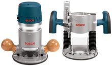 Load image into Gallery viewer, Bosch 1617EVSPK Wood Router Tool Combo Kit - 2.25 Horsepower Plunge Router &amp; Fixed Base Router Kit with a Variable Speed 12 Amp Motor
