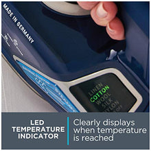 Load image into Gallery viewer, Rowenta DW9280 Digital Display Steam Iron, Stainless Steel Soleplate, 1800-Watt, 400-Hole, Blue
