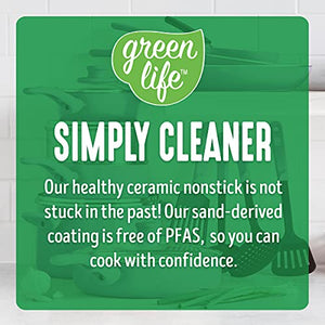 GreenLife Soft Grip Healthy Ceramic Nonstick, 16 Piece Cookware Pots and Pans Set, PFAS-Free, Dishwasher Safe, Lavender