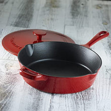 Load image into Gallery viewer, Cuisinart Chef's Classic Enameled Cast Iron 12-Inch Chicken Fryer with Cover, Cardinal Red
