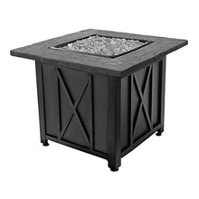 Load image into Gallery viewer, Endless Summer 30 Inch Square 30,000 BTU Liquid Propane Gas Outdoor Fire Pit Table w/Push Button Ignition, White Fire Glass, &amp; Steel Fire Bowl, Bronze
