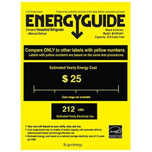 Load image into Gallery viewer, BLACK+DECKER BCRK25V Compact Refrigerator Energy Star Single Door Mini Fridge with Freezer, 2.5 Cubic Feet, VCM, Brushed Metal Finish
