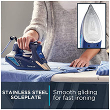 Load image into Gallery viewer, Rowenta DW9280 Digital Display Steam Iron, Stainless Steel Soleplate, 1800-Watt, 400-Hole, Blue

