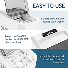 Load image into Gallery viewer, Countertop Ice Maker Machine Portable, Self Cleaning Function, Mini Ice Makers, Make 26 lbs ice in 24 hrs, Ice Cubes Ready in 6-8 Mins with Ice Scoop and Basket for Home/Office/Bar
