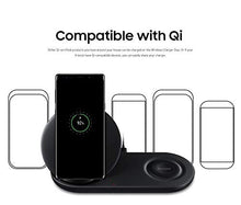 Load image into Gallery viewer, Samsung Wireless Charger DUO Fast Charge Stand &amp; Pad Universally Compatible with Qi Enabled Phones and Select Samsung Watches (US Version), Black
