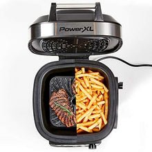 Load image into Gallery viewer, PowerXL Grill Air Fryer Combo Deluxe 6 QT 12-in-1 Indoor Grill, Air Fryer, Slow Cooker, Roast, Bake, 1550-Watts, Stainless Steel Finish
