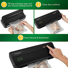 Load image into Gallery viewer, FoodSaver Vacuum Sealer Machine with Starter Vacuum Seal Bags &amp; Rolls, Safety Certified, Black - FM2000-FFP
