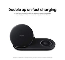 Load image into Gallery viewer, Samsung Wireless Charger DUO Fast Charge Stand &amp; Pad Universally Compatible with Qi Enabled Phones and Select Samsung Watches (US Version), Black
