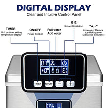 Load image into Gallery viewer, Euhomy Ice Maker Machine Countertop, 40Lbs/24H Auto Self-Cleaning, 24 pcs Ice Cube in 13 Mins, Portable Compact Ice Cube Maker, with Ice Scoop &amp; Basket, Perfect for Home/Kitchen/Office/Bar (Silver)
