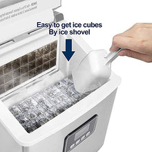 Load image into Gallery viewer, Euhomy Ice Maker Machine Countertop, 40Lbs/24H Auto Self-Cleaning, 24 pcs Ice Cube in 13 Mins, Portable Compact Ice Cube Maker, with Ice Scoop &amp; Basket, Perfect for Home/Kitchen/Office/Bar (Silver)
