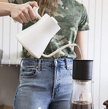 Load image into Gallery viewer, Fellow Stagg EKG Electric Gooseneck Kettle - Pour-Over Coffee and Tea Pot, Stainless Steel, Quick Heating, Matte White, Handle, 0.9 Liter
