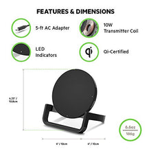 Load image into Gallery viewer, Belkin Boost Up Wireless Charging Stand 10W - Qi Wireless Charger for iPhone 11, 11 Pro, 11 Pro Max, Xs, XS Max, XR/Samsung Galaxy S9, S9+, Note9 / LG, Sony and More (Black) (F7U052dqBLK)

