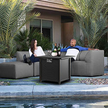 Load image into Gallery viewer, BLUBERY 30" Propane Fire Pit ,50,000 BTU Outdoor Fire Pit Table.Wicker Steel Surface ,Auto-Ignition,ETL Compliant,Your Garden Warm Companion.
