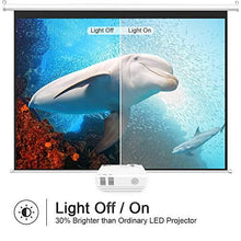 Load image into Gallery viewer, DR. J Professional HI-04 Mini Projector Outdoor Movie Projector with 100Inch Projector Screen, 1080P Supported Compatible with TV Stick, Video Games, HDMI,USB,TF,VGA,AUX,AV [Latest Upgrade]
