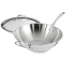 Load image into Gallery viewer, Calphalon Triply Stainless Steel 12-Inch Wok Stir Fry Pan With Cover
