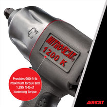 Load image into Gallery viewer, AIRCAT 1200-K 1/2-Inch Nitrocat Kevlar and Composite Twin Clutch Impact Wrench 1295 ft-lbs
