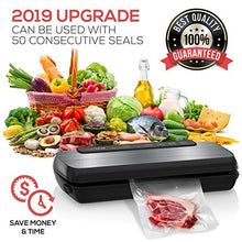 Load image into Gallery viewer, NutriChef PKVS Sealer | Automatic Vacuum Air Sealing System Preservation w/Starter Kit | Compact Design | Lab Tested | Dry &amp; Moist Food Modes | Led Indicator Lights, 12&quot;, Stainless Steel
