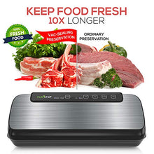 Load image into Gallery viewer, NutriChef PKVS Sealer | Automatic Vacuum Air Sealing System Preservation w/Starter Kit | Compact Design | Lab Tested | Dry &amp; Moist Food Modes | Led Indicator Lights, 12&quot;, Stainless Steel
