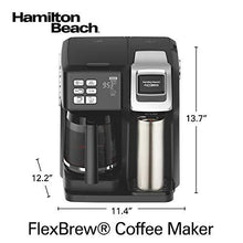 Load image into Gallery viewer, Hamilton Beach FlexBrew Coffee Maker, Single Serve &amp; Full Pot, Compatible with K-Cup Pods or Grounds, Programmable, Includes Permanent Filter, Black (49950C), Silver
