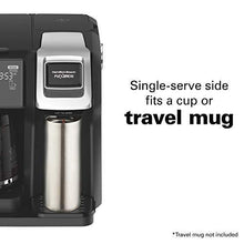 Load image into Gallery viewer, Hamilton Beach FlexBrew Coffee Maker, Single Serve &amp; Full Pot, Compatible with K-Cup Pods or Grounds, Programmable, Includes Permanent Filter, Black (49950C), Silver

