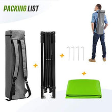 Load image into Gallery viewer, EAGLE PEAK Day Tripper 8' x 8' Slant Leg Lightweight Compact Portable Canopy w/Backpack Easy One Person Set-up Folding Shelter 6' x 6' Top and 8' x 8' Base (Green)
