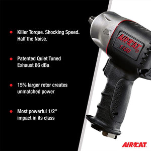 AIRCAT 1150 1/2-Inch Drive "Killer Torque" Composite Impact Wrench 1295 ft-lbs