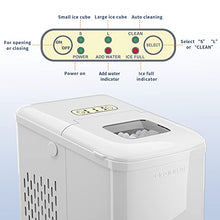 Load image into Gallery viewer, CROWNFUL Ice Maker Machine for Countertop, 9 Bullet Ice Cubes S/L Ready in 7 Minutes, 26lbs/24H, Auto self-Cleaning, Portable Small Ice Maker with Scoop and Basket (White)
