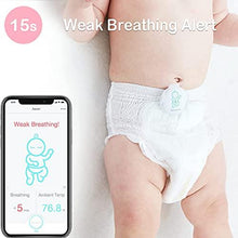 Load image into Gallery viewer, Sense-U Baby Breathing Monitor - HSA/FSA Approved - with Movement Temperature Smart Sensors: Tracks Baby&#39;s Breathing, Rollover Movement, Ambient Temperature with Audio Alerts on Smartphone (Green)
