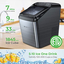 Load image into Gallery viewer, Dreamiracle Ice Maker Machine for Countertop, 33 lbs Bullet Ice Cube in 24H, 9 Ice Cubes Ready in 7-10 Minutes, 2.8L Ice Maker Machine with Ice Scoop and Basket
