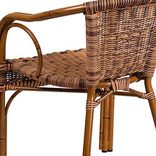 Load image into Gallery viewer, Flash Furniture Cadiz Series Dark Red Bamboo-Aluminum Indoor-Outdoor Restaurant-Patio Chair with Burning Brown Rattan
