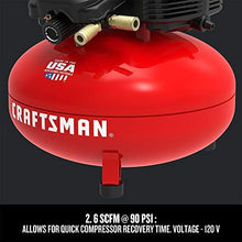 Load image into Gallery viewer, Craftsman Air Compressor, 6 Gallon, Pancake, Oil-Free with 13 Piece Accessory Kit (CMEC6150K)
