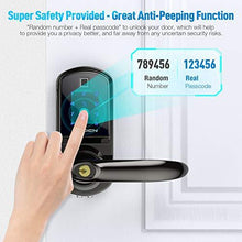 Load image into Gallery viewer, Aibocn Fingerprint Smart Lock, Keyless Entry Door Lock with Bluetooth, Touchscreen Keypad Deadbolt Lock with App Control, IC Card, Code, Easy to Install for Home Hotel Apartment, Right Handle
