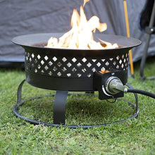 Load image into Gallery viewer, Bond Manufacturing 67836 54,000 BTU Aurora Camping, Backyard, Tailgating, Hunting and Patio. Locking Lid &amp; Carry Handle Portable Steel Propane Gas Fire Pit Outdoor Firebowl, 18.5", Bronze
